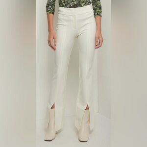 DEREK LAM MAEVE FRONT SLIT TROUSERS NWT SIZE 0 SOFT WHITE